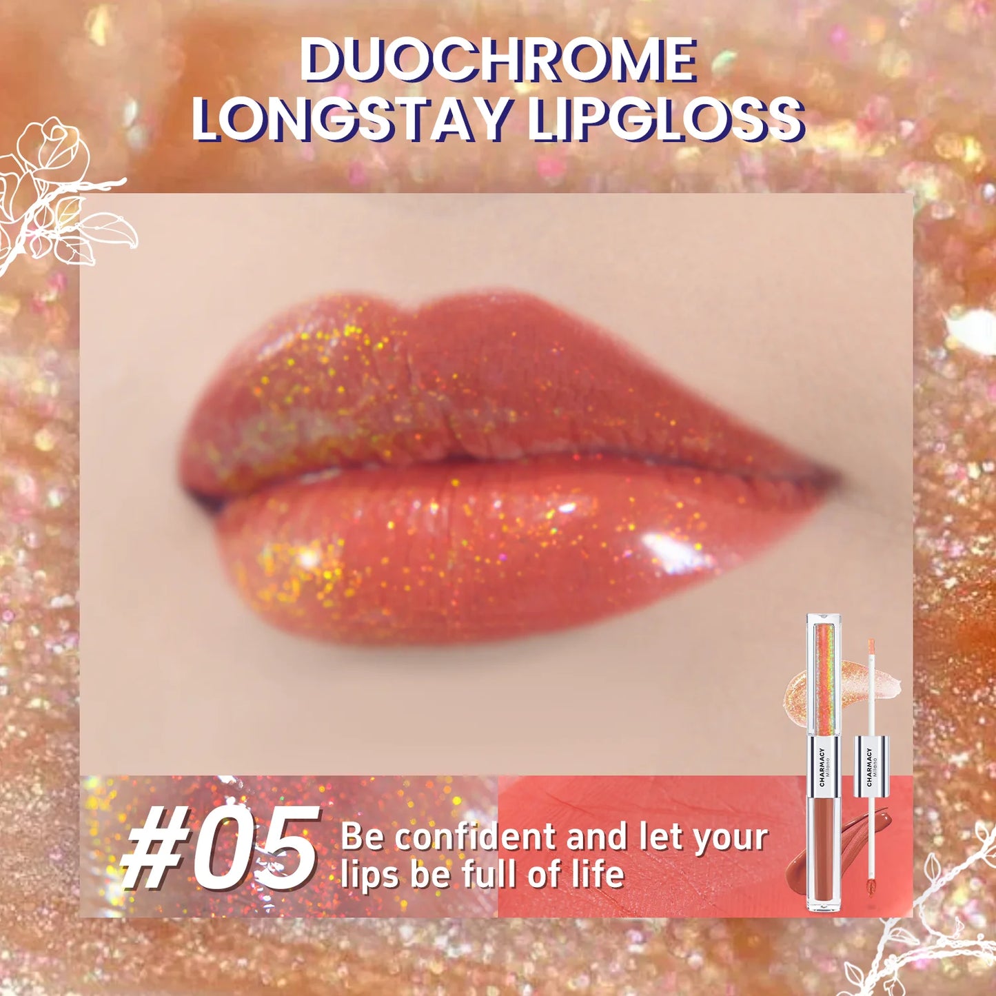2 in 1 glitter lip gloss