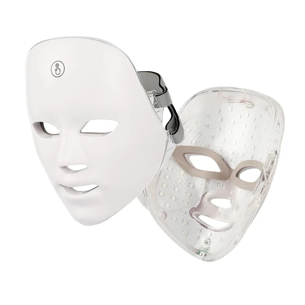 Rechargeable 7-color LED face mask facial care tool