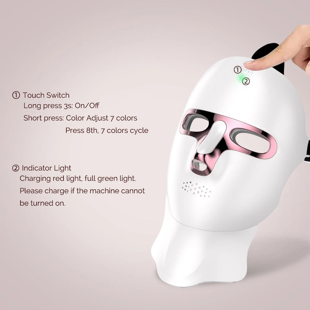 7 Color LED Facial Mask Face