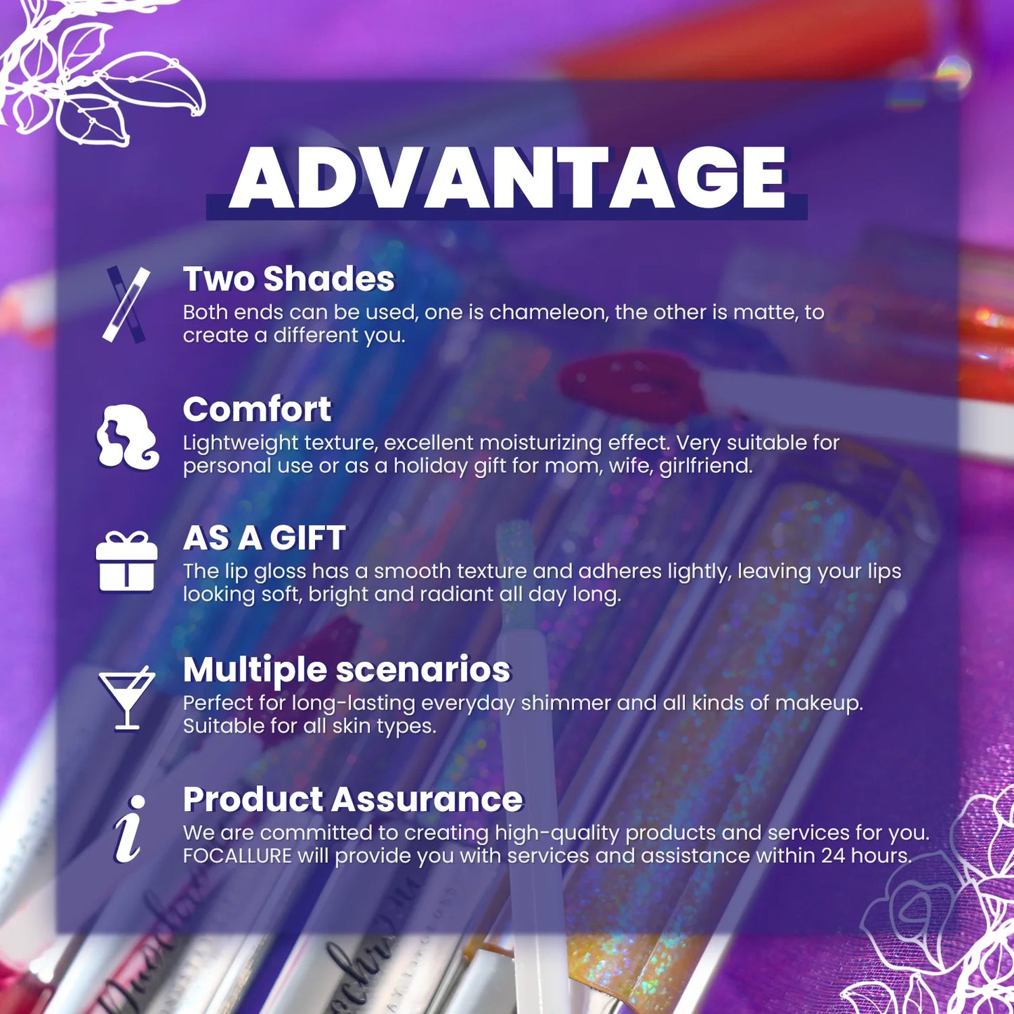 2 in 1 glitter lip gloss