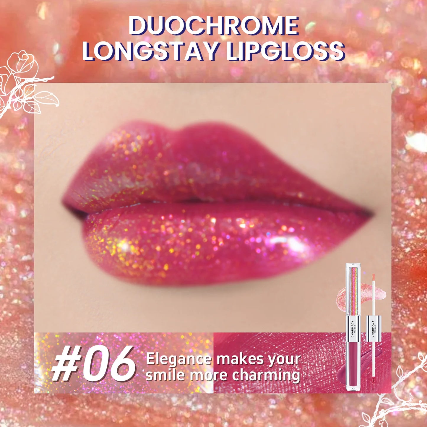 2 in 1 glitter lip gloss