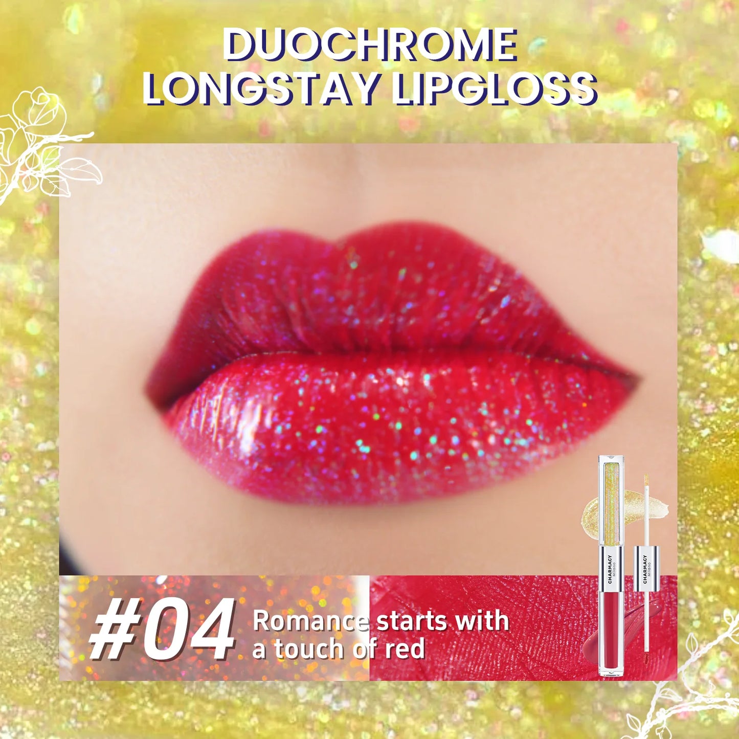 2 in 1 glitter lip gloss