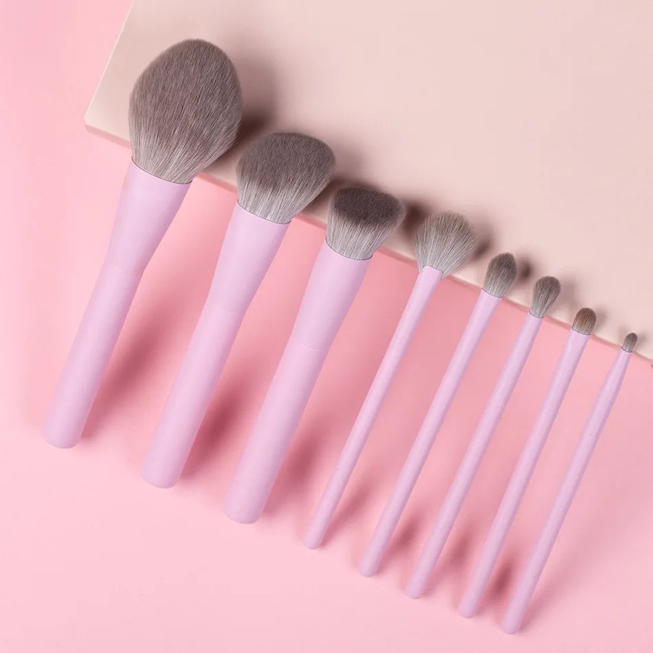 New Purple Pink Makeup Brushes Set