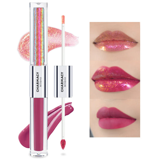 2 in 1 glitter lip gloss