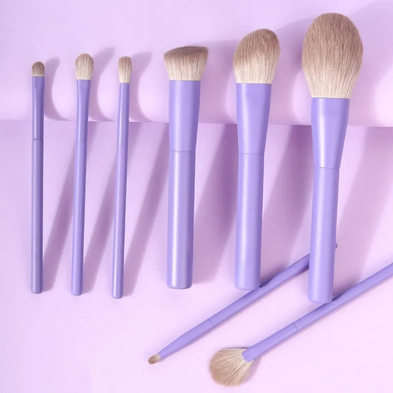 New Purple Pink Makeup Brushes Set