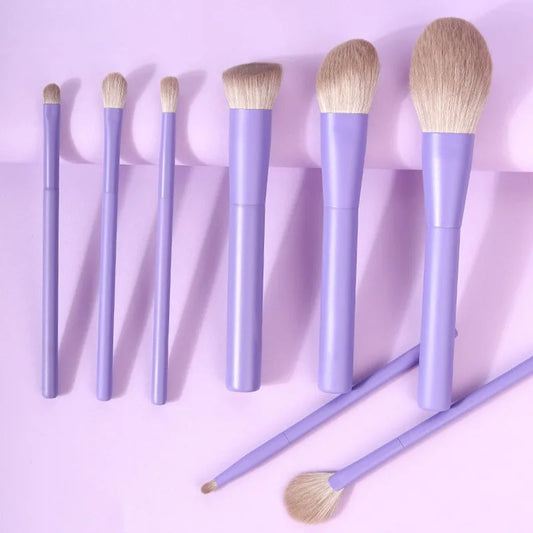 New Purple Pink Makeup Brushes Set