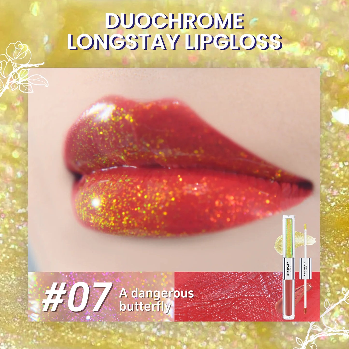 2 in 1 glitter lip gloss